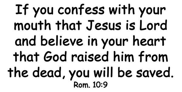Biblical verse about confessing Jesus and salvation.