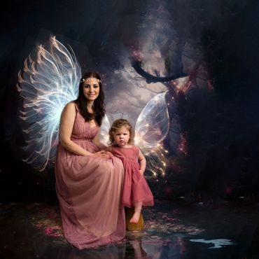 enchanted forest photography session mother and daughter