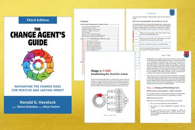 The Change Agent's Guide book cover and 4 inside pages