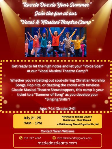 Now Enrolling for 
Summer  Vocal & Musical Theatre Camp 2025