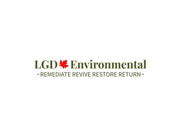 Logo of LGD Environmental with a red maple leaf and tagline.