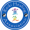 Blue Reiki Healing Association logo with Reiki characters and Yin Yang symbol.