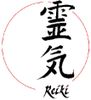 Japanese character for "Reiki" with red circle