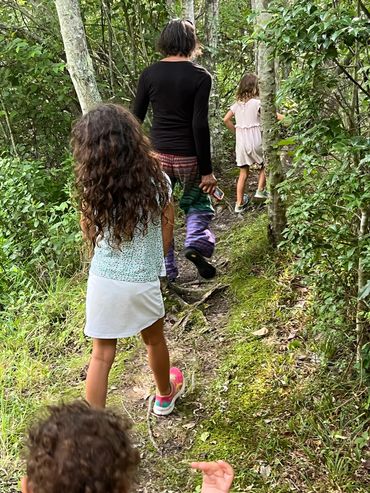 My granddaughters and I are taking a nature hike!  Nonquitt, Mass.
