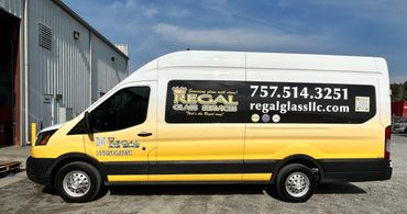 Regal Glass Services mobile van in Gates, North Carolina