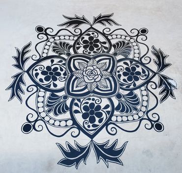 Completed Tulum, Mexico pool mandala.