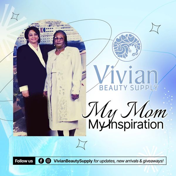 Two women posing together with a message honoring moms as inspiration.