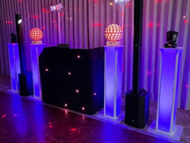 Indigo Party DJ wedding DJ set up