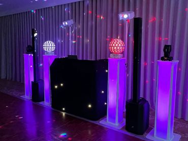 Purple Wedding DJ Party DJ set up