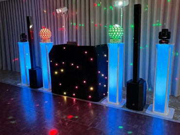 Blue Wedding DJ Party DJ set up