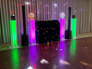 Multi colour Wedding DJ Party DJ set up