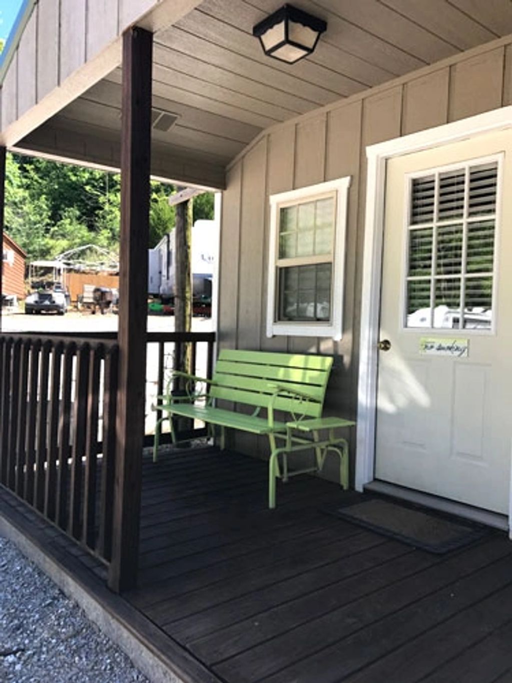 Porch of deluxe cabin