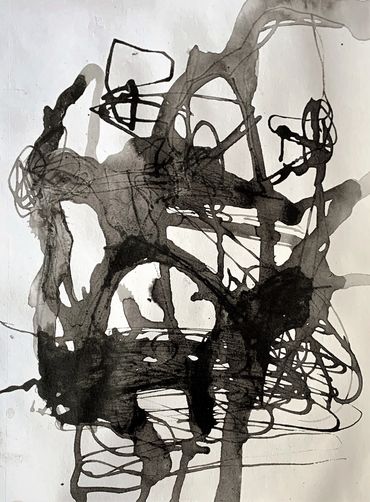 Abstract work on paper ink