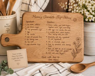Handwritten family recipe board