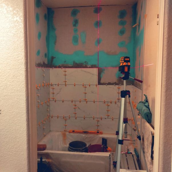 During picture of 2nd shower remodel in same residence.