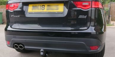 2018 Jaguar F-Pace with a detachable Tow-Trust swan neck Towbar and 13Pin fitted by Go-Tow Ltd