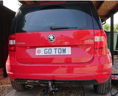 2017 Skoda Yeti Monte Carlo edition with a Detachable towbar fitted by Go-Tow Ltd