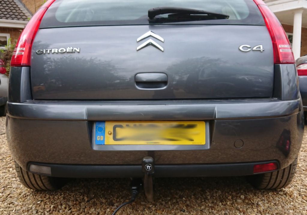 Grey Citroen C4 fitted with a fixed Tow-Trust Tow Bar