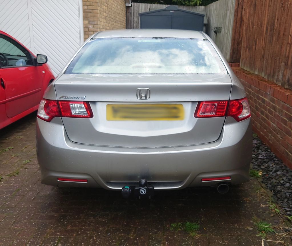 Silver Honda Accord fitted with a fixed Tow-Trust Tow Bar 