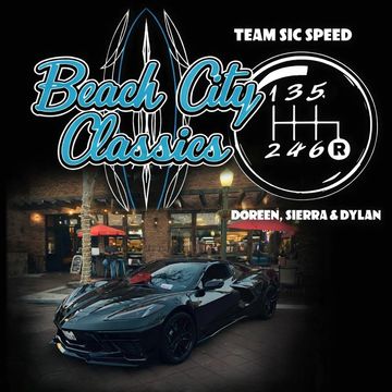 Black sports car showcased at Beach City Classics by Team SIC Speed.