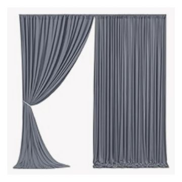 Backdrop panels in grey.