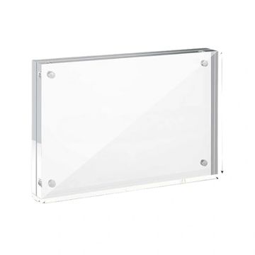 Rectangular clear acrylic frame for displaying.