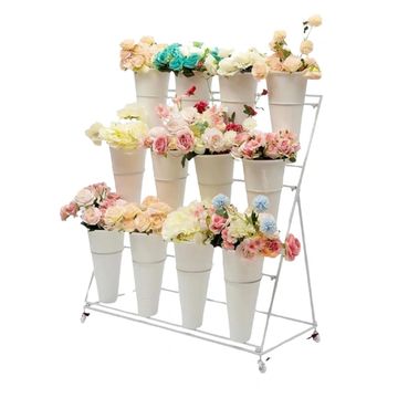 White flower stand to display flowers.