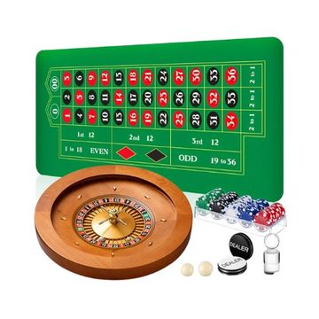 Green square roulette wheel set.