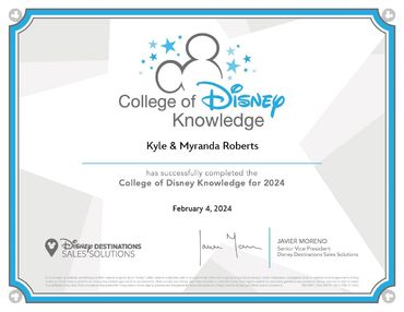 College of Disney Knowledge Certificate 2024
