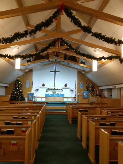 St. John's Lutheran Church of Montpelier, Sanctuary curing the Christmas Season.