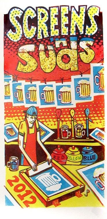 Jim Pollock Screens 'n' Suds - Art Hop Beer Print