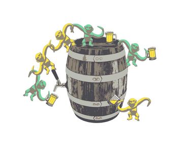 Brian Bojo Screens 'n' Suds - Art Hop Beer Print