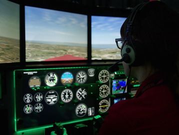 Learning to fly in a safe environment before you go into an airplane, saving money