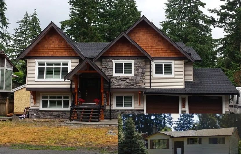 Before and after of a Brookswood home 