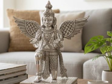 Discover the beautifully handcrafted Silver Cladded Garuda Statue by Ms Art. A symbol of strength, p
