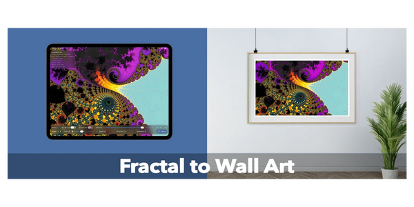 Illustration of how Mandelbrot Metal lets you export professional-quality fractal art.
