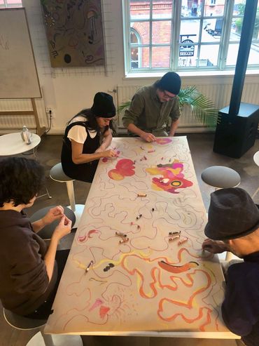 "Just Warming Up" session in progress