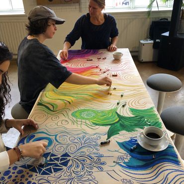 Participants drawing at the "Chromosectionality" session