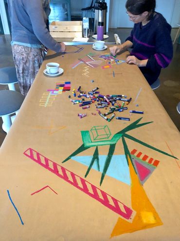 Sit & Draw "Playing It Straight" session in progress