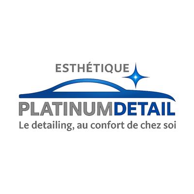 Logo d'une entreprise d'esthétique automobile appelée Platinum Detail.