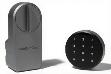 Smart lock with keypad and turning knob.