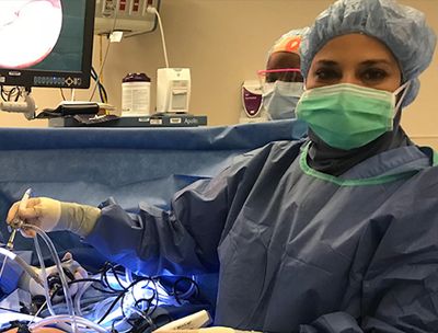 Dr. Orady performing mini Laparoscopy