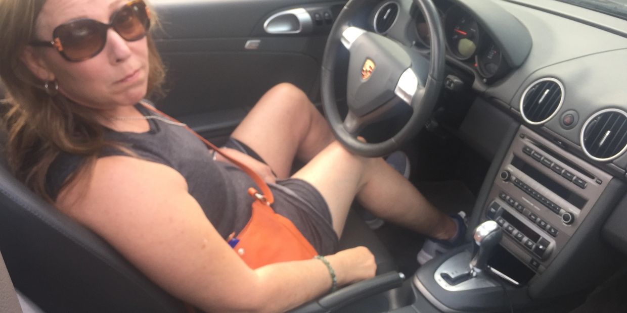 Taking my Porsche for a spin.