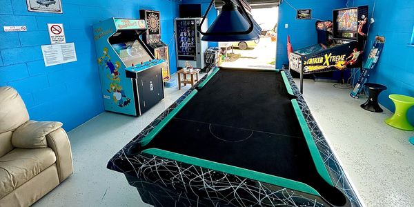 Magnolia Village Caravan Park Games Room Hervey Bay  Pialba 4655 Games room with pinball machine