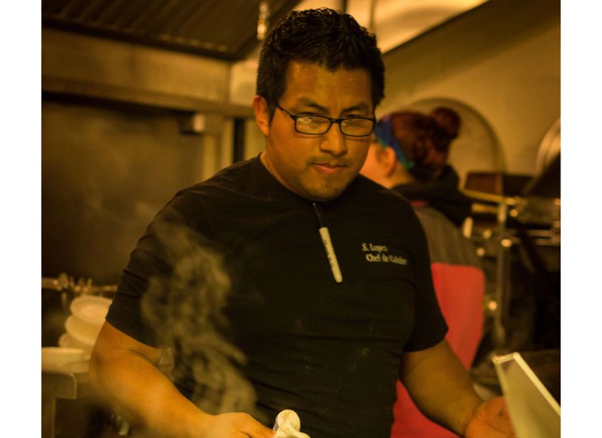 Steven Lopez working on the kitchen at La Boca Wolfeboro NH