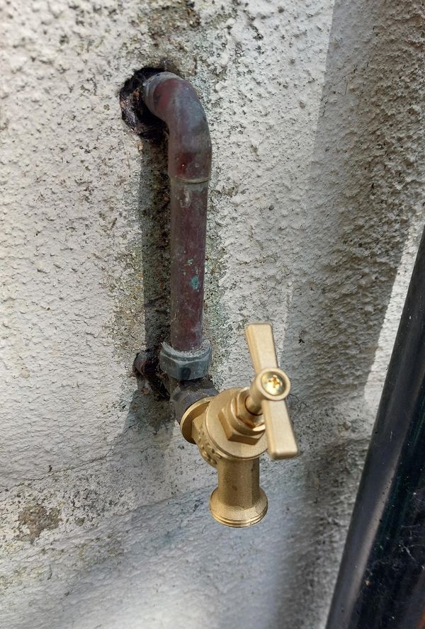 A new garden tap with double check valve installed in Hertford