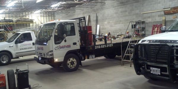 Cleveland Spray Foam logo trucks ready to deploy.