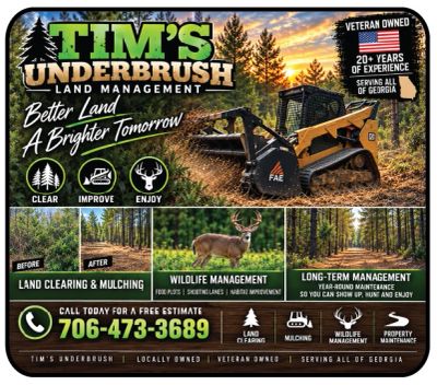 Brush Clearing Oconee Tim's Under Brush
Land clearing & Wildlife management