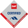 GAF Certified residential roofing contractor badge for Kivori Construction