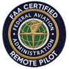 FAA certified commercial drone operator badge for professional roof inspections